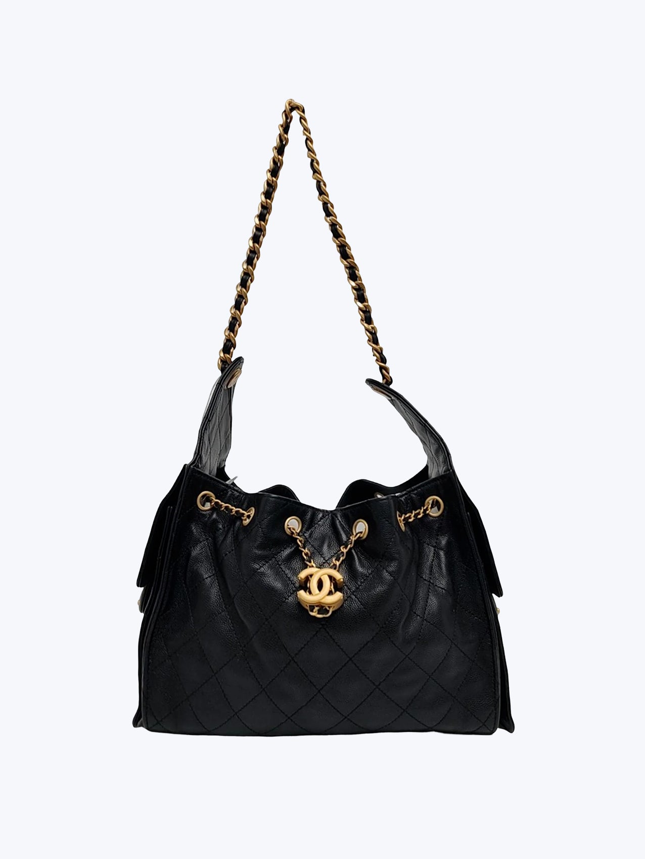 Chanel Caviar Quilted Small Chanel 25 Handbag In Black