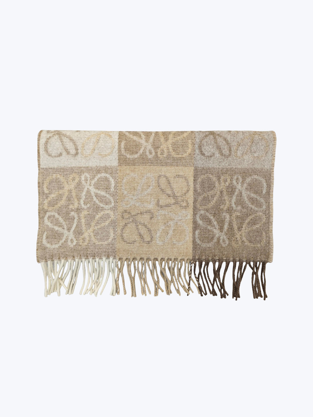 Loewe Fringed intarsia Scarf in wool and cashmere