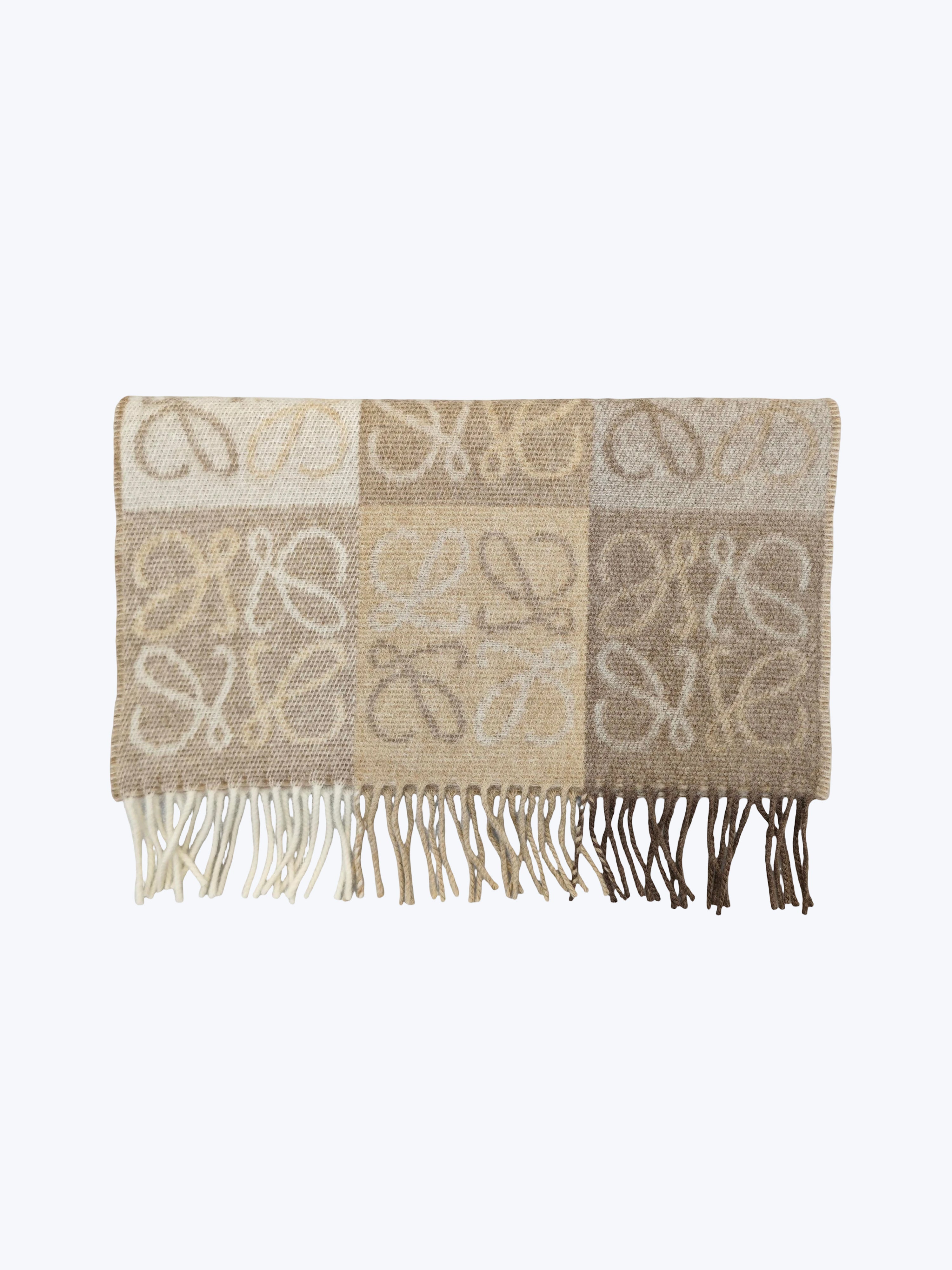 Loewe Fringed intarsia Scarf in wool and cashmere
