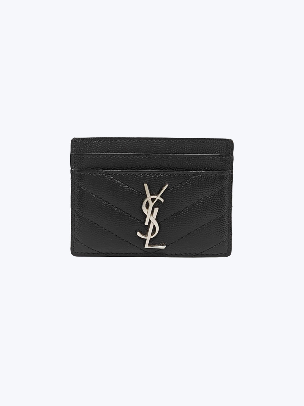 Saint Laurent Monogram Card Case in Grained Leather