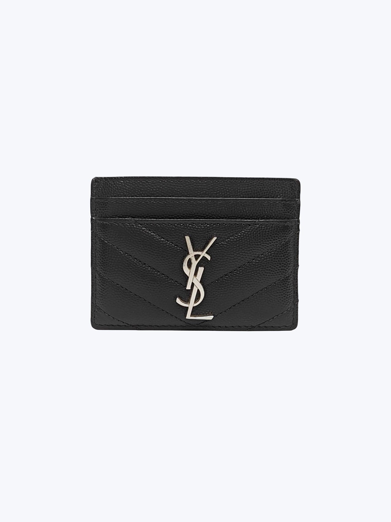 Saint Laurent Monogram Card Case in Grained Leather