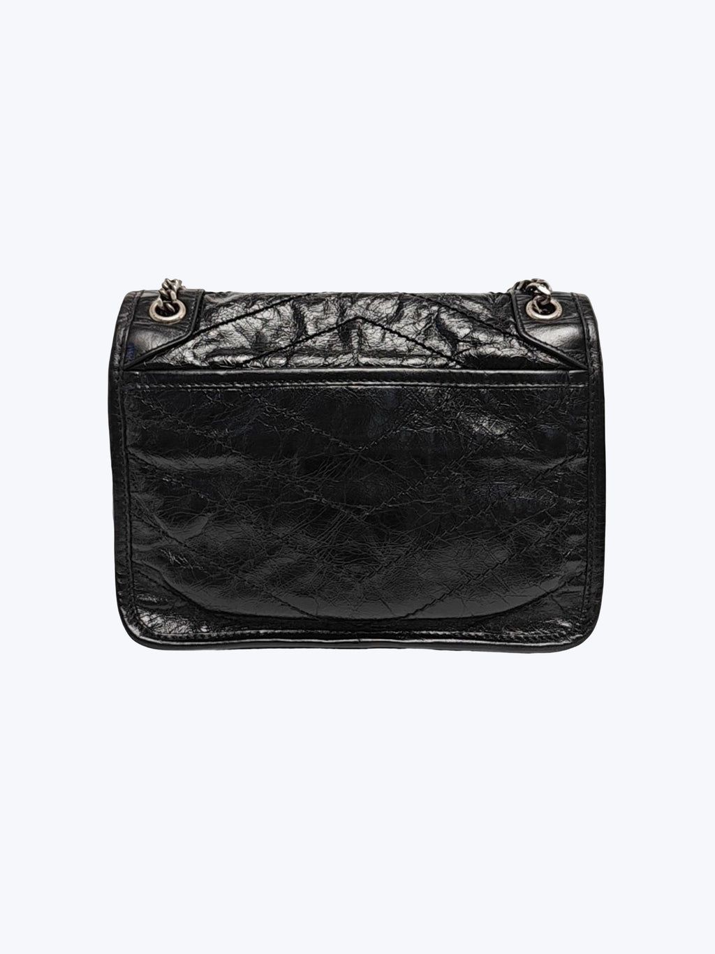 Saint Laurent Niki Baby Vintge Leather Shoulder Bag In Black