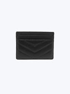 Saint Laurent Monogram Card Case in Grained Leather