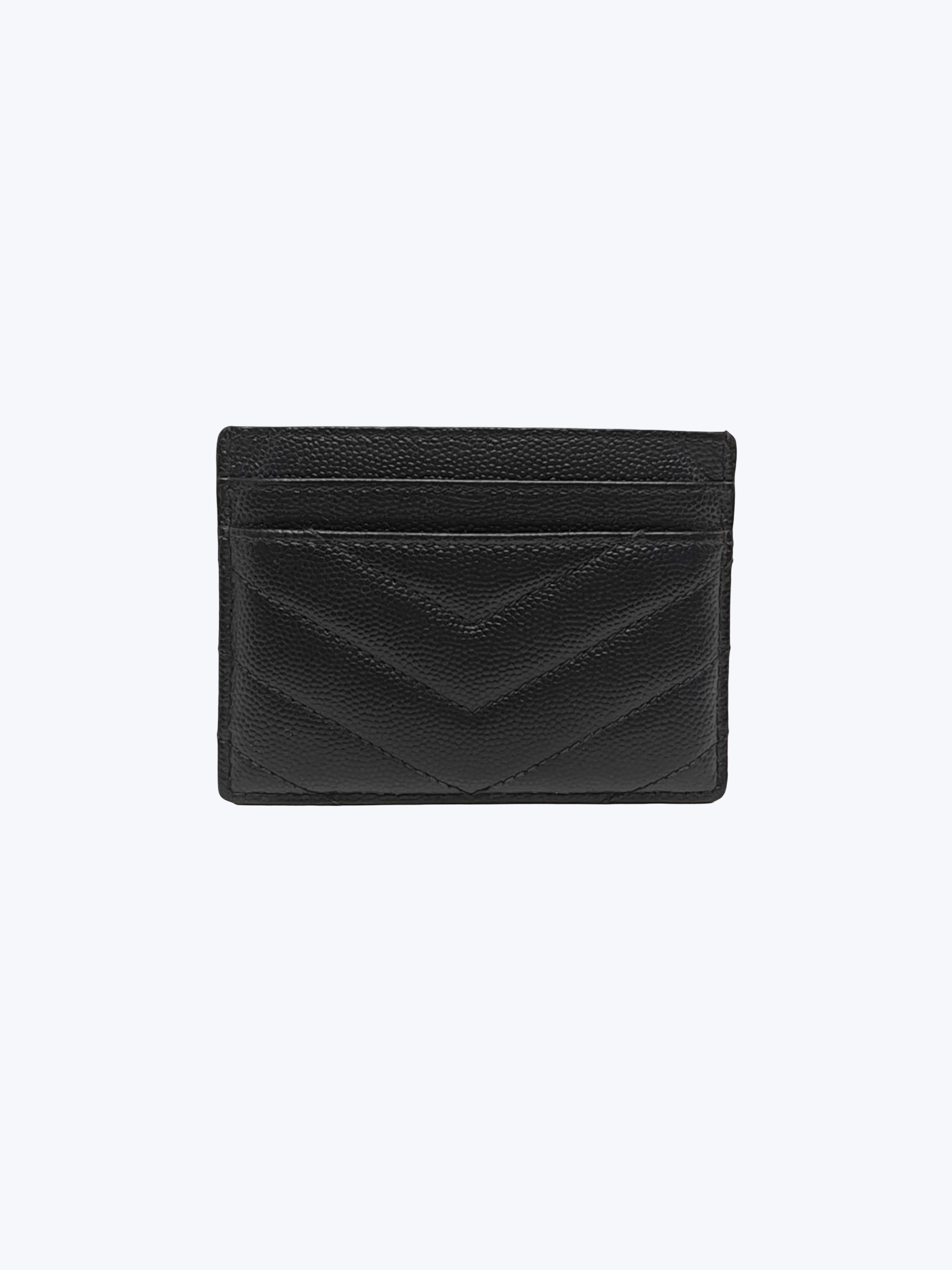 Saint Laurent Monogram Card Case in Grained Leather