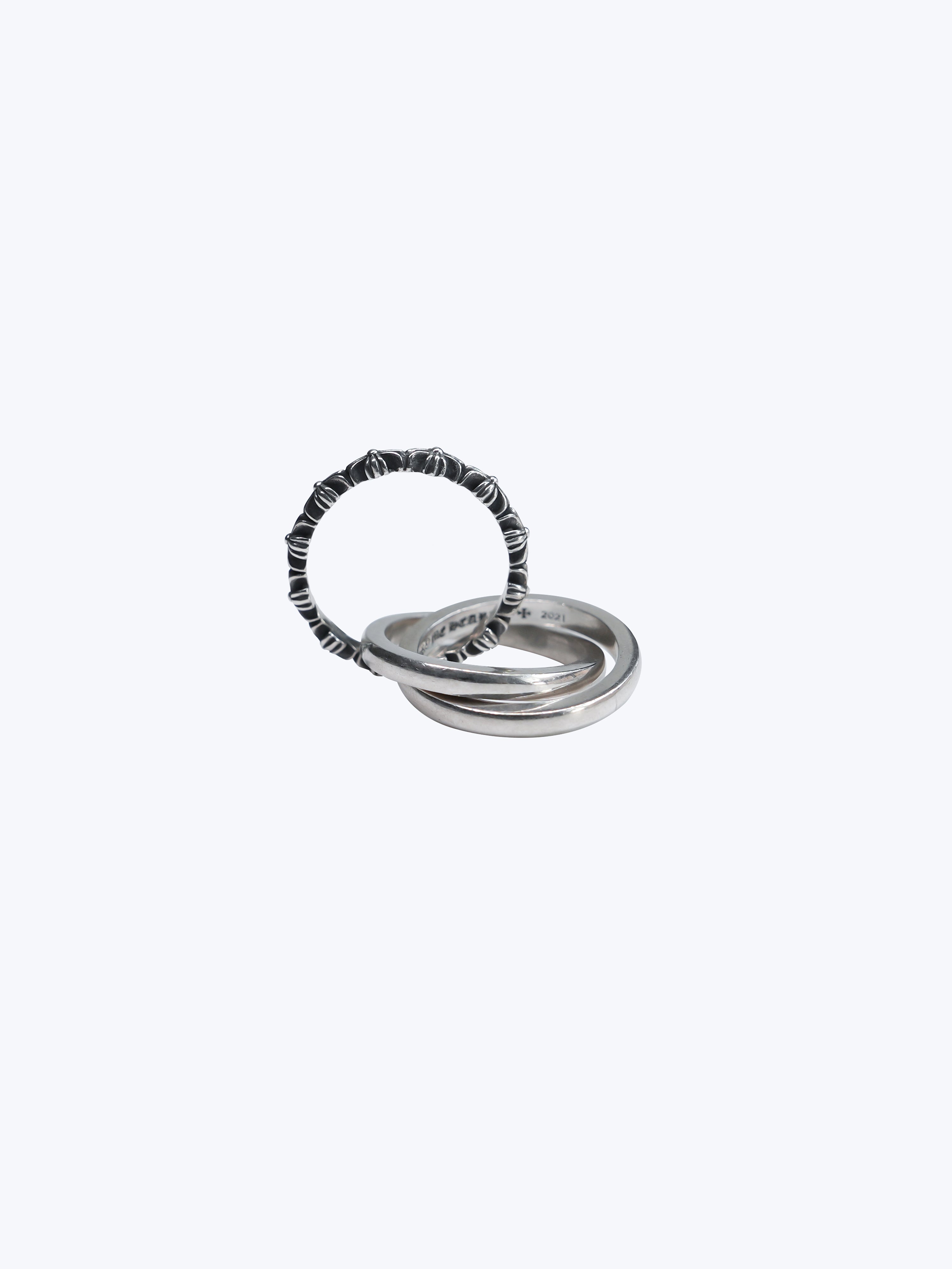 Chrome Hearts Silver Tiny E Trinity Ring