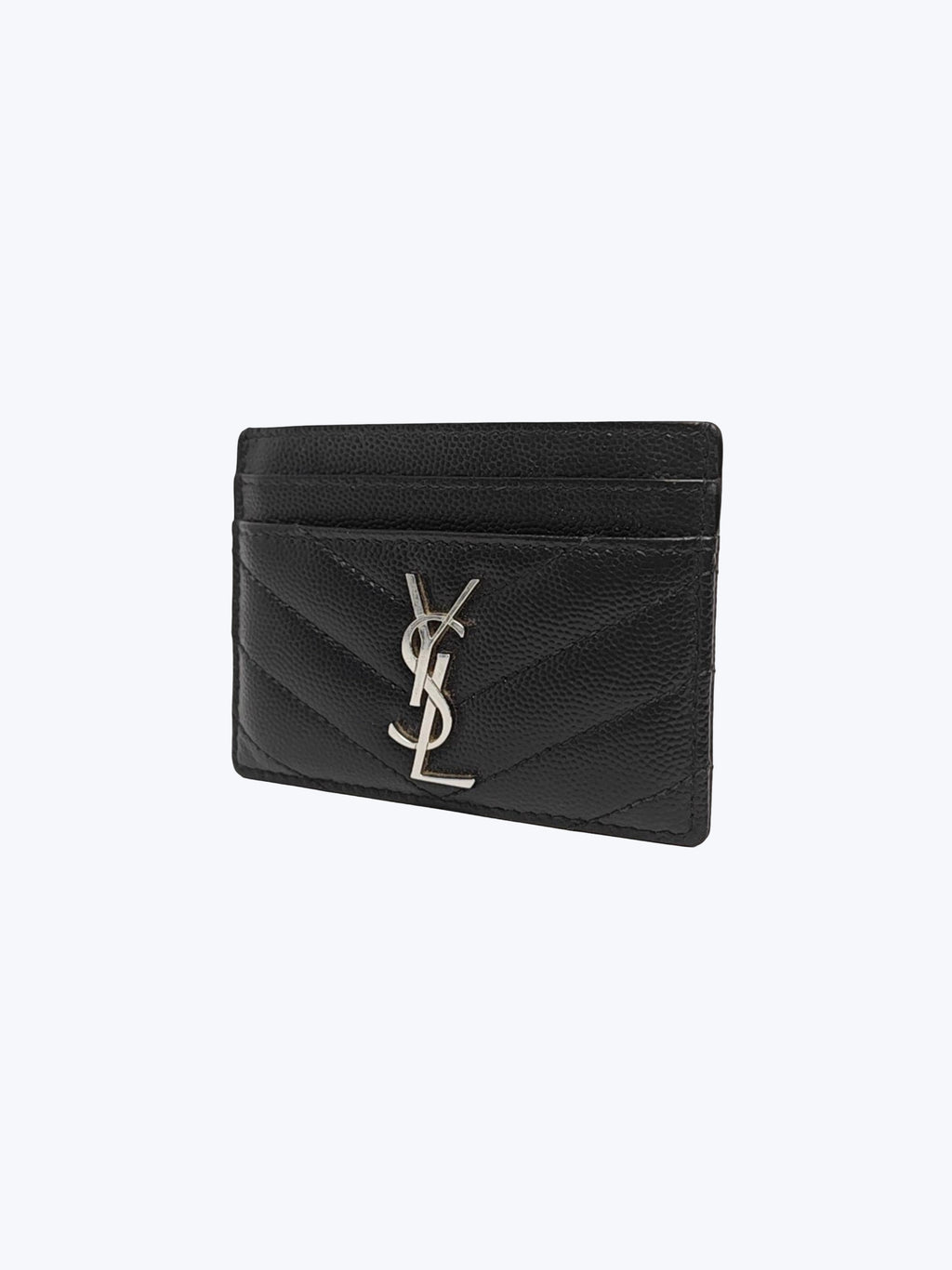 Saint Laurent Monogram Card Case in Grained Leather