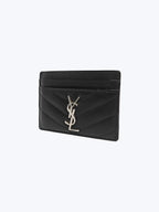Saint Laurent Monogram Card Case in Grained Leather