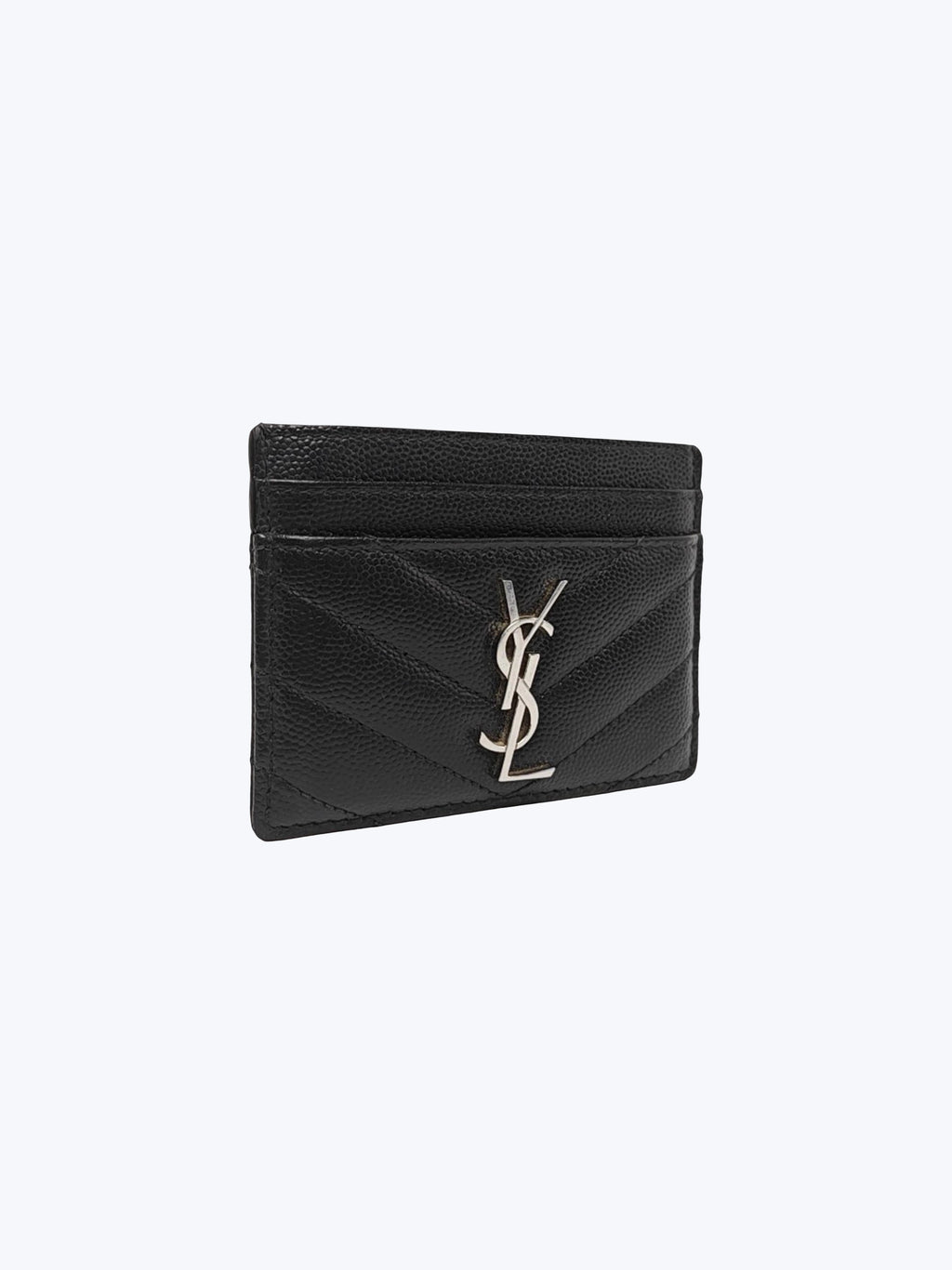 Saint Laurent Monogram Card Case in Grained Leather