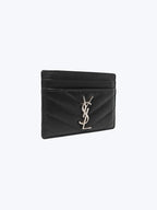 Saint Laurent Monogram Card Case in Grained Leather