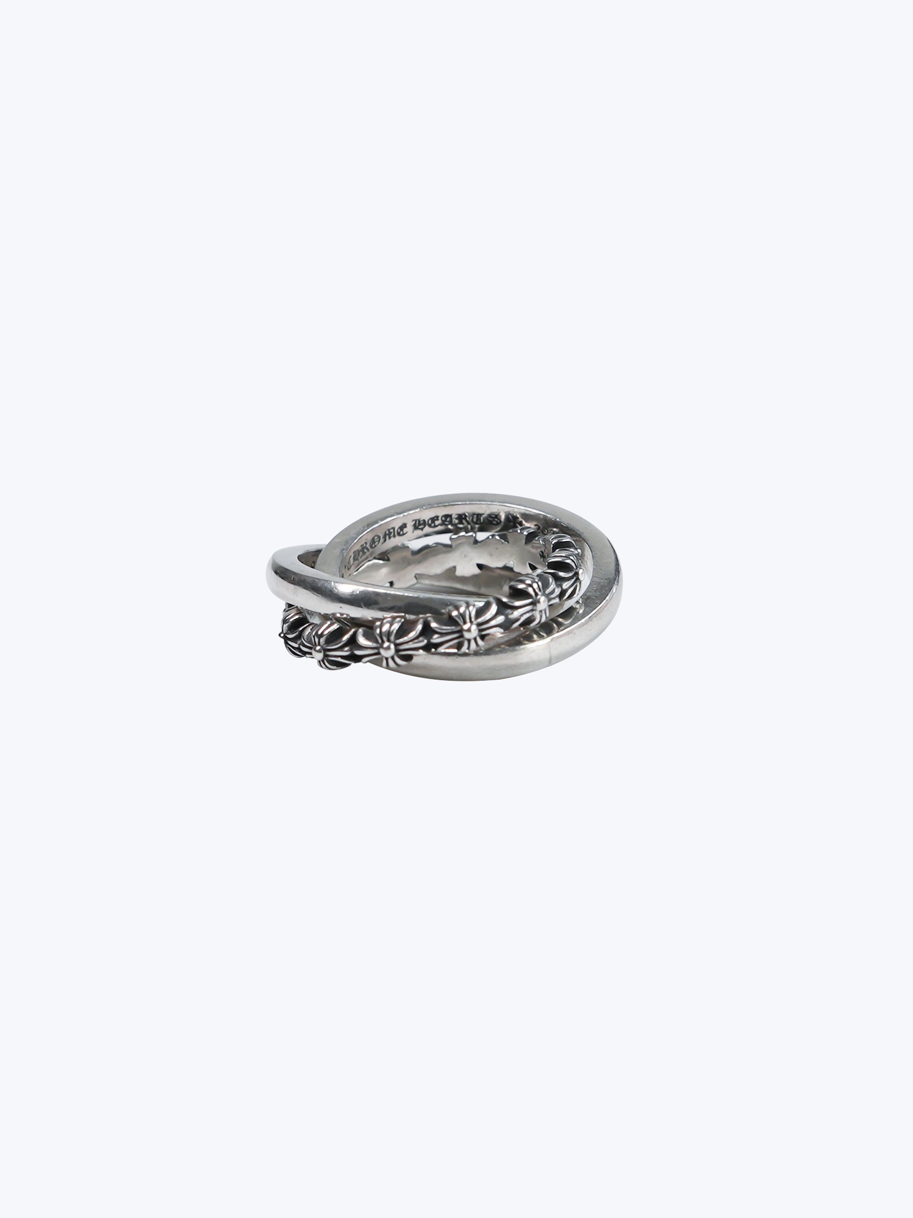 Chrome Hearts Silver Tiny E Trinity Ring