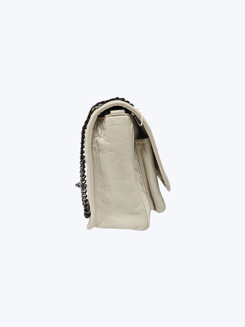 Saint Laurent Niki Baby Vintge Leather Shoulder Bag In White