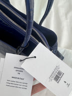 The Attico La Passeggiata Small Crocodile-effect Tote Bag In Blue