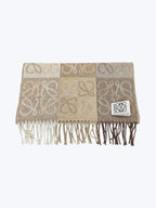 Loewe Fringed intarsia Scarf in wool and cashmere