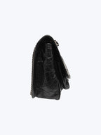 Saint Laurent Niki Baby Vintge Leather Shoulder Bag In Black