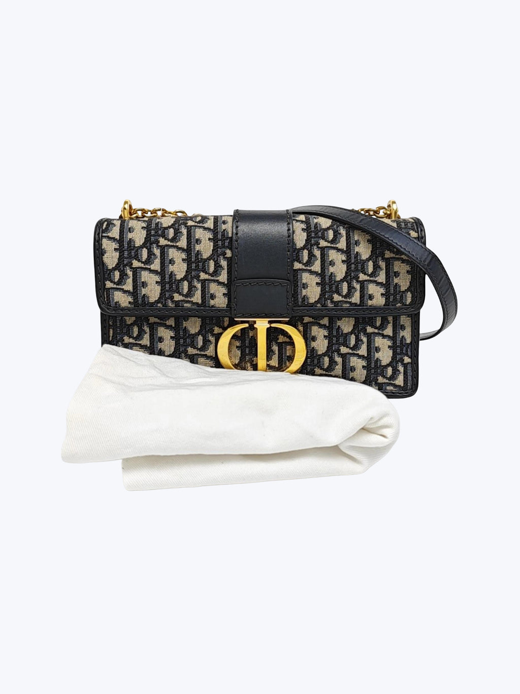 Christian Dior Navy 30 Montaigne East-West Chain Bag