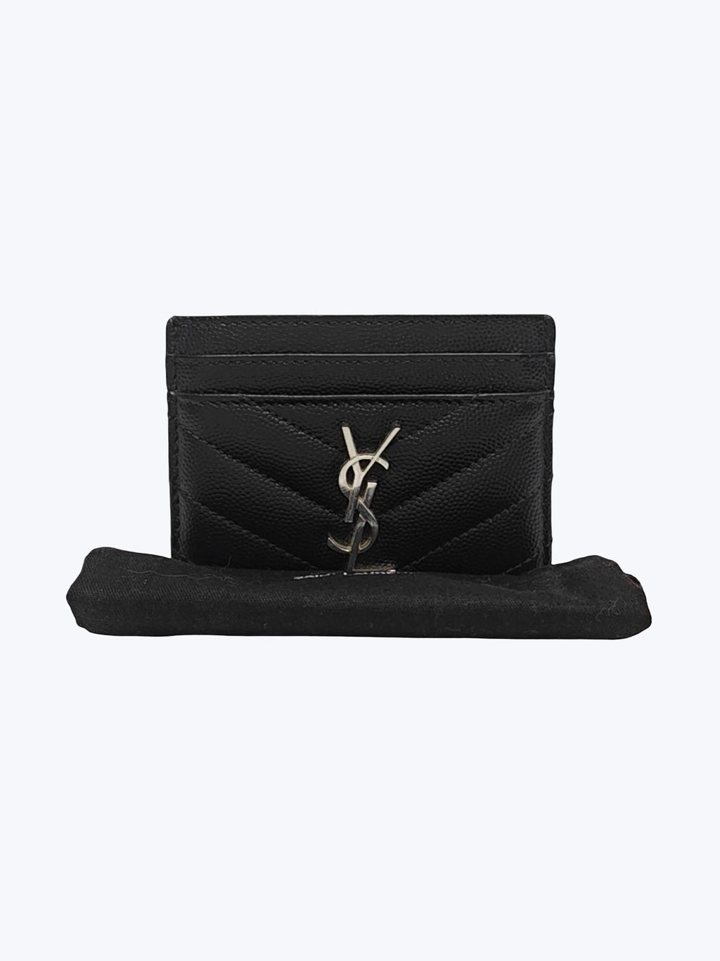 Saint Laurent Monogram Card Case in Grained Leather