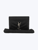 Saint Laurent Monogram Card Case in Grained Leather
