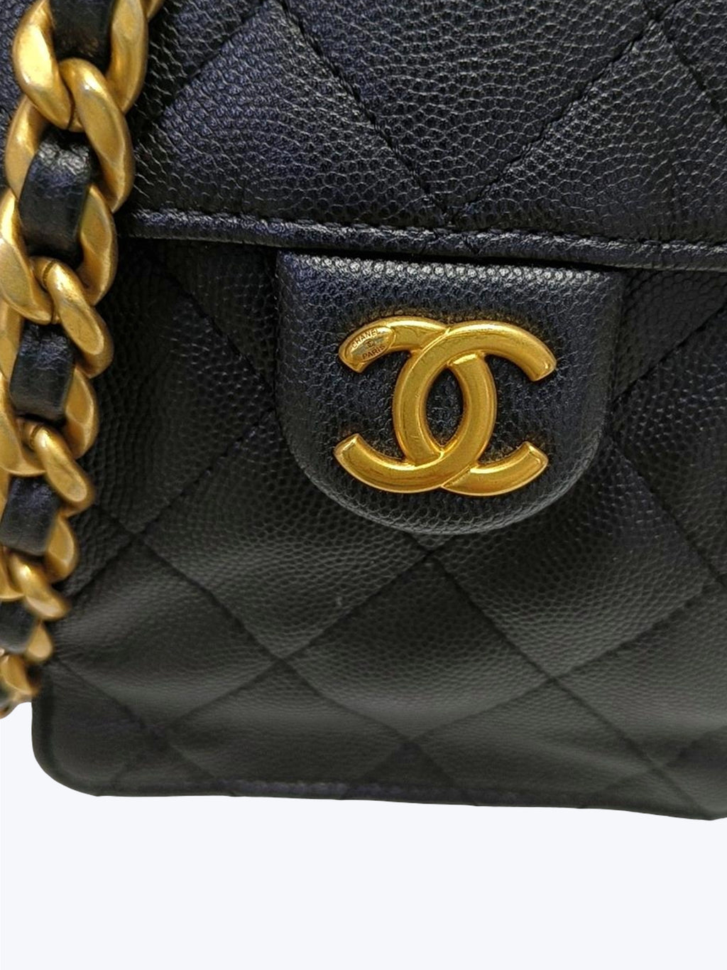 Chanel Caviar Quilted Small Chanel 25 Handbag In Black
