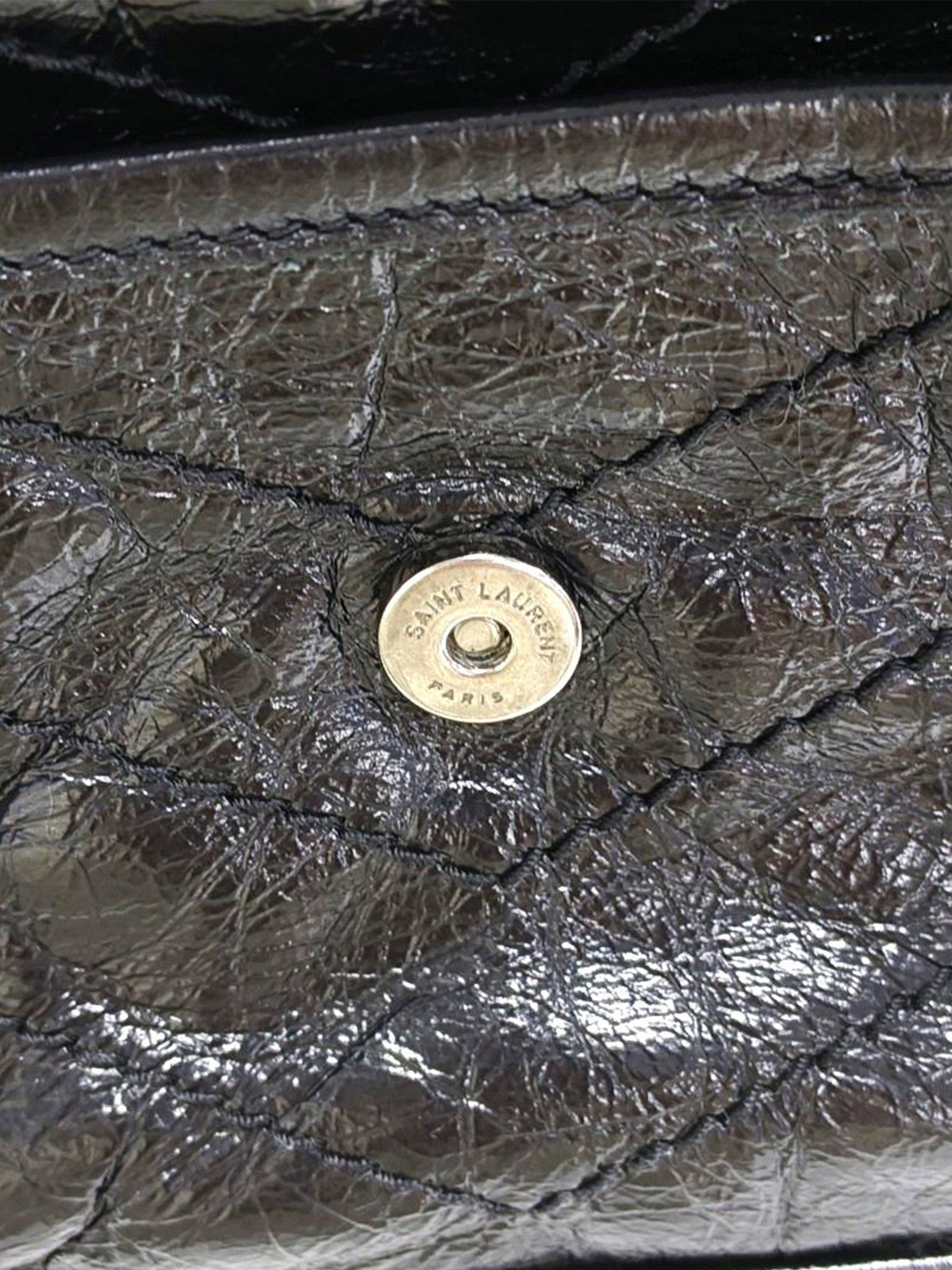 Saint Laurent Niki Baby Vintge Leather Shoulder Bag In Black