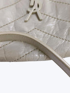 Saint Laurent Niki Baby Vintge Leather Shoulder Bag In White