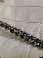 Saint Laurent Niki Baby Vintge Leather Shoulder Bag In White