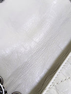 Saint Laurent Niki Baby Vintge Leather Shoulder Bag In White