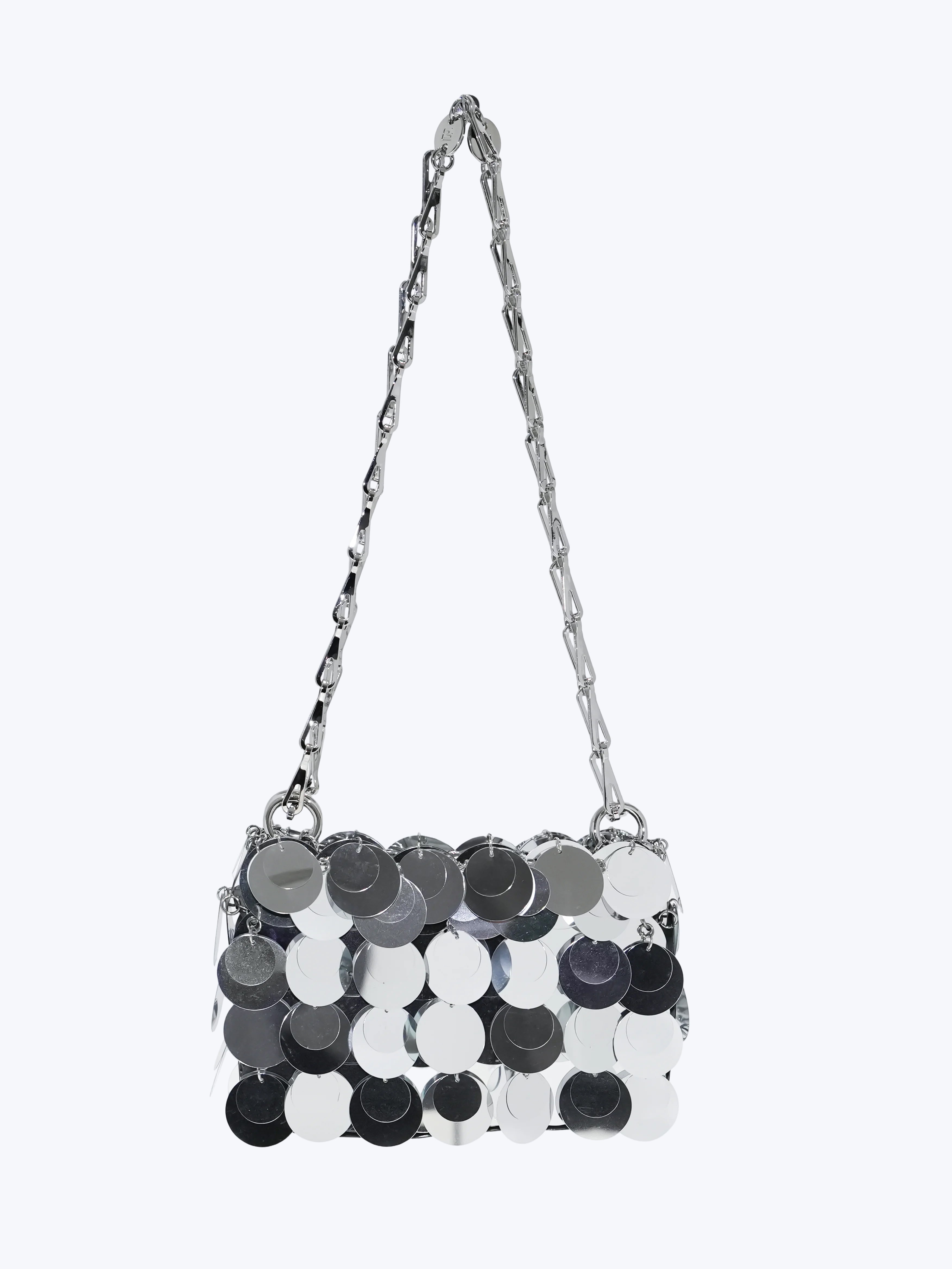 Paco Rabanne Sparkle Nano Paillette Shoulder Bag | Silver