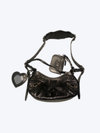 Balenciaga le cagole xs shoulder bag in black Arena lambskin