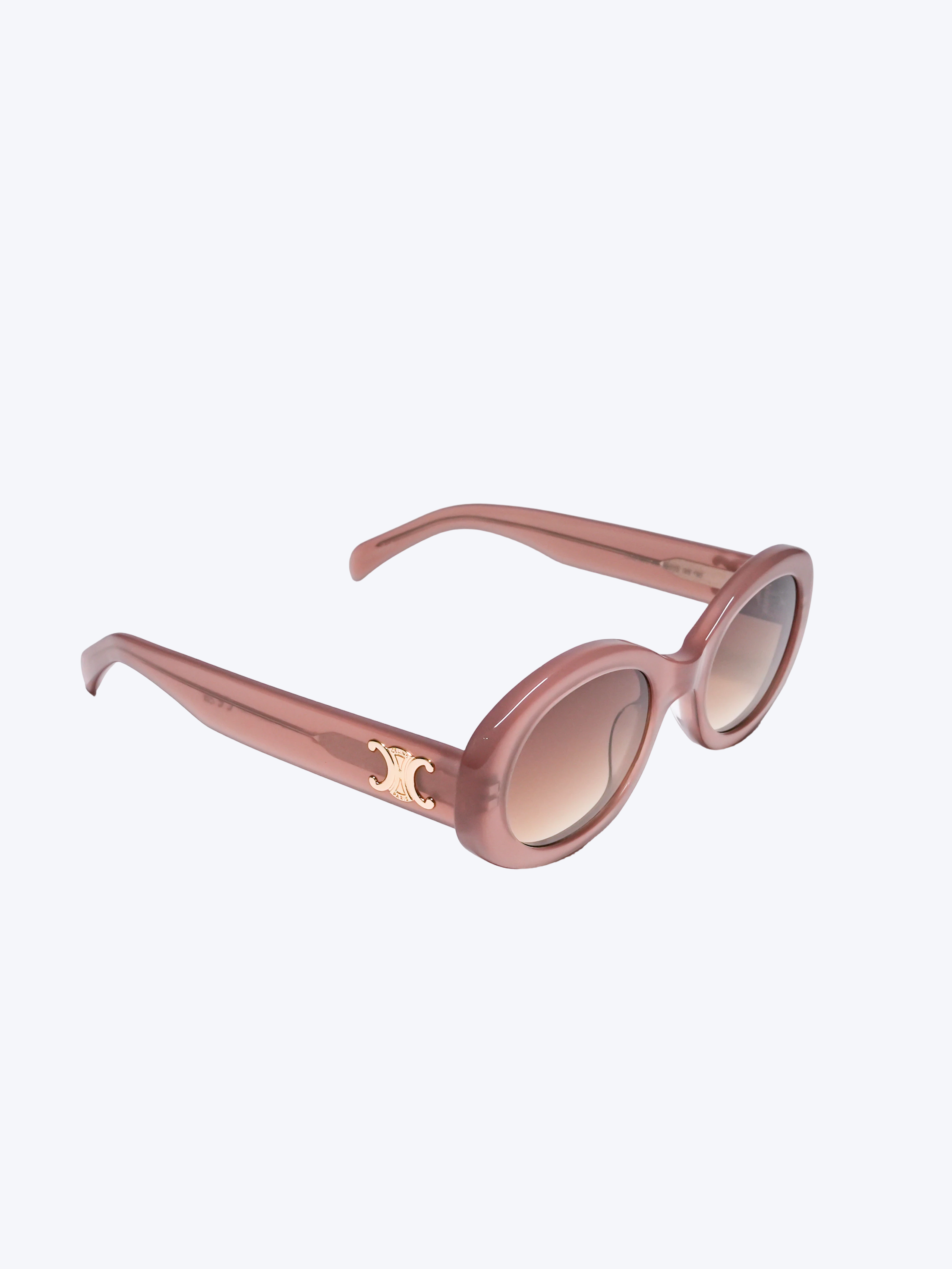 CELINE TRIOMPHE 01 SUNGLASSES IN ACETATE MILKY HAZELNUT