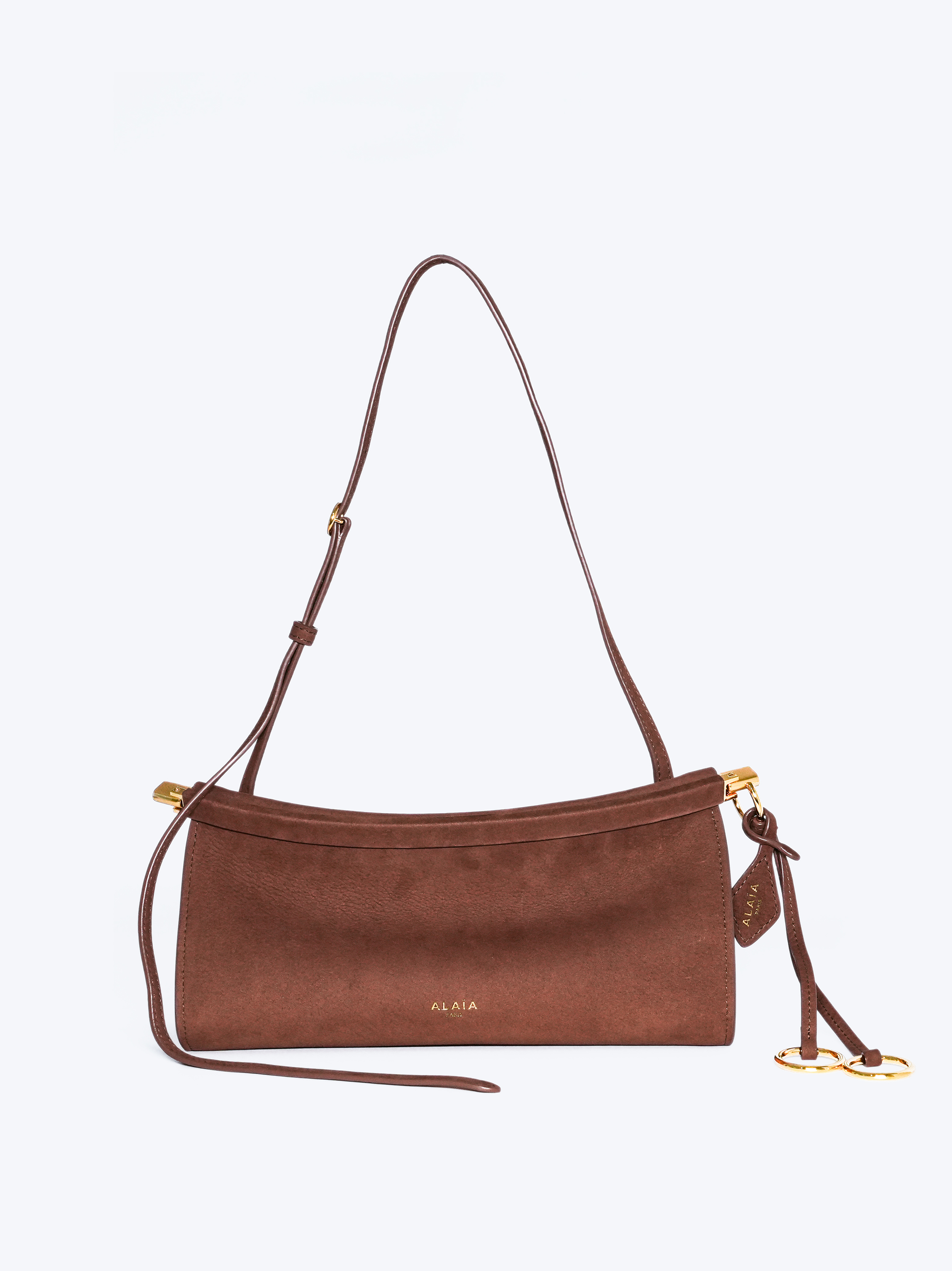 Alaïa Le Click East West Small Baguette Bag | Nubuck Brown