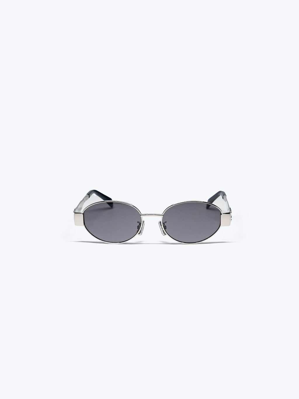 CELINE TRIOMPHE METAL 01 SUNGLASSES IN METAL SILVER / SMOKE