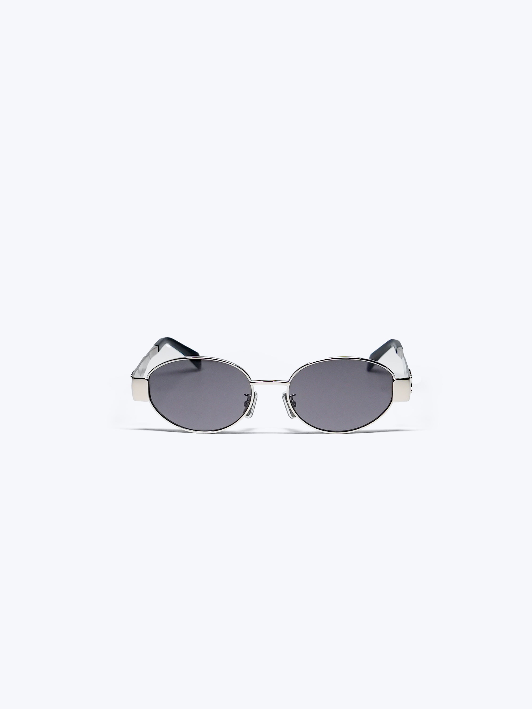 CELINE TRIOMPHE METAL 01 SUNGLASSES IN METAL SILVER / SMOKE