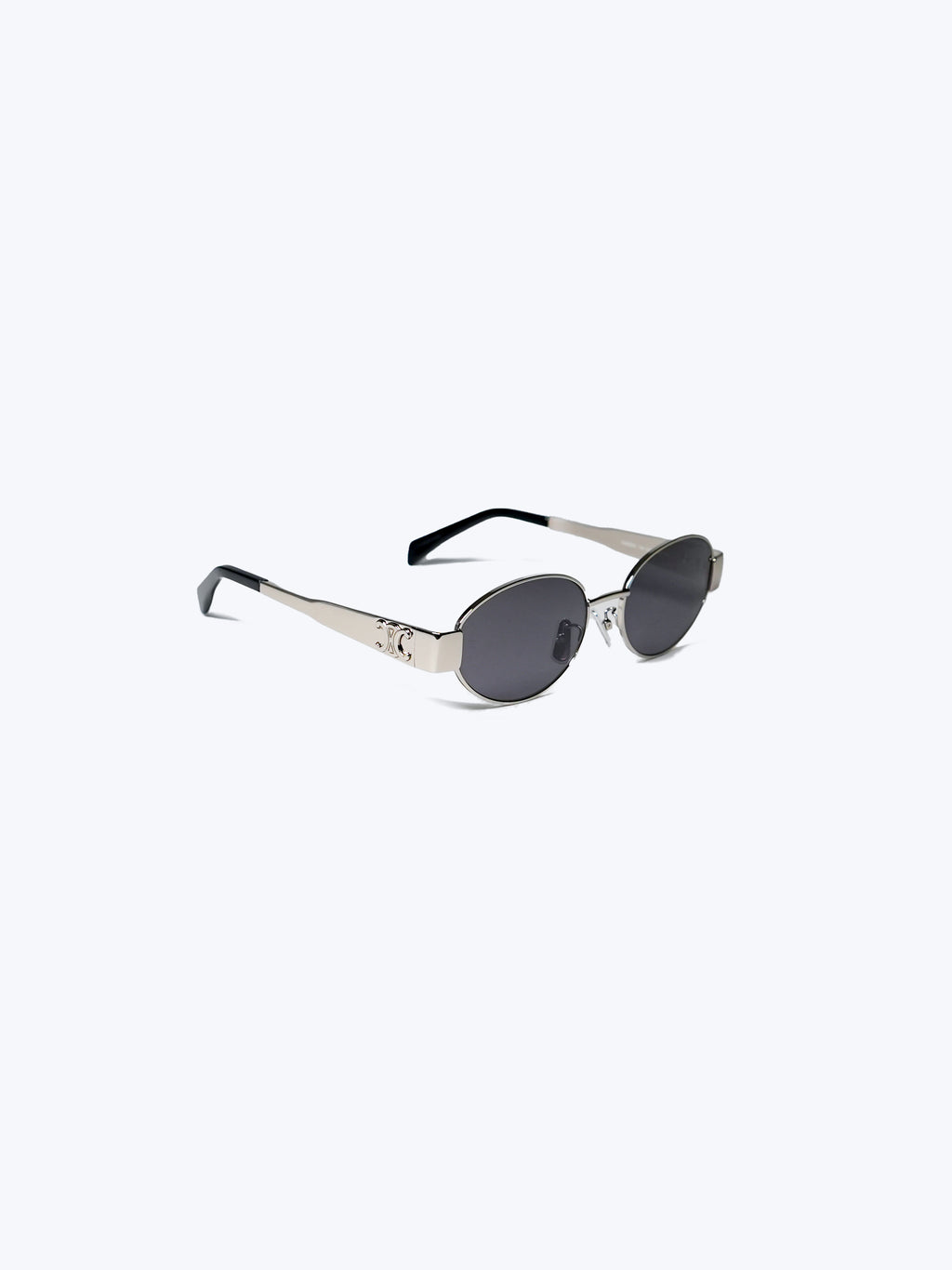 CELINE TRIOMPHE METAL 01 SUNGLASSES IN METAL SILVER / SMOKE