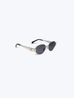CELINE TRIOMPHE METAL 01 SUNGLASSES IN METAL SILVER / SMOKE