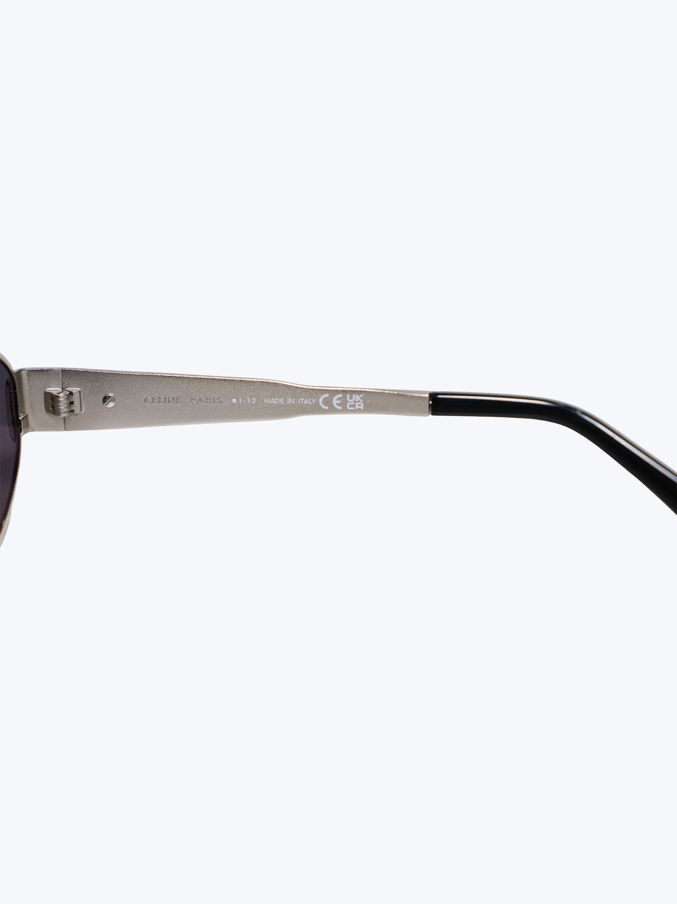 CELINE TRIOMPHE METAL 01 SUNGLASSES IN METAL SILVER / SMOKE