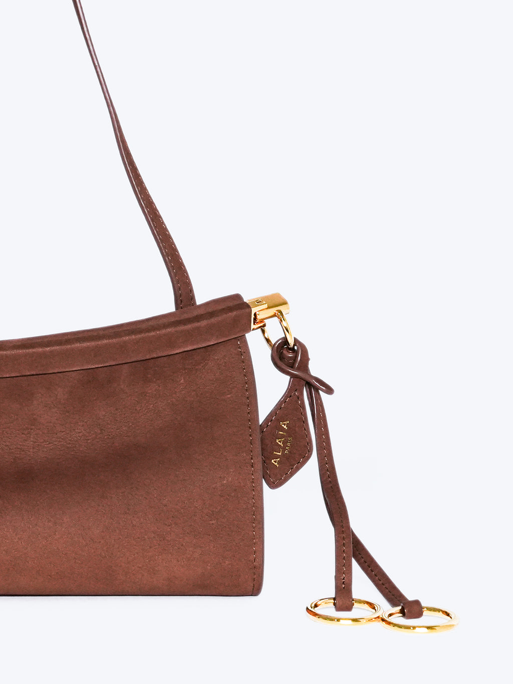 Alaïa Le Click East West Small Baguette Bag | Nubuck Brown