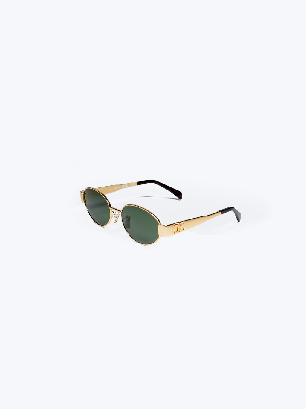 CELINE TRIOMPHE METAL 01 SUNGLASSES IN METAL GOLD / GREEN