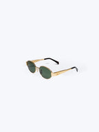 CELINE TRIOMPHE METAL 01 SUNGLASSES IN METAL GOLD / GREEN